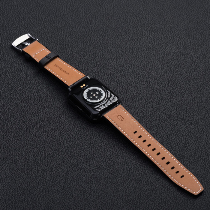 Pasek do Apple Watch Forcell F-Design FA20 dziurki skóra ekologiczna 38 / 40 / 41 mm czarny