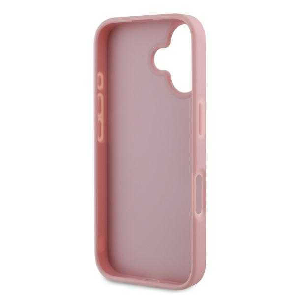 Etui Guess iPhone 16 6.1" różowy/pink hardcase Fixed Glitter Big 4G