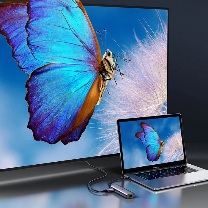 Adapter Hub UGREEN, USB-C do 2x USB 3.0, HDMI, RJ45, SD/TF 90568