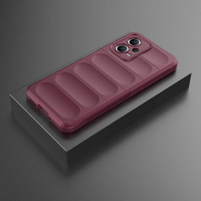 Etui Magic Shield Case etui do Xiaomi Redmi Note 12 5G / Poco X5 5G elastyczny pancerny pokrowiec burgundowe Case