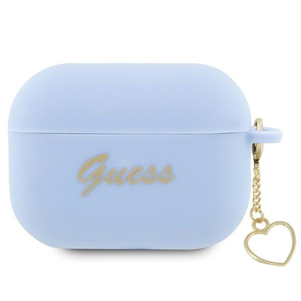 Etui Guess GUAP2LSCHSB AirPods Pro 2 cover niebieski/blue Silicone Charm Heart Collection Case