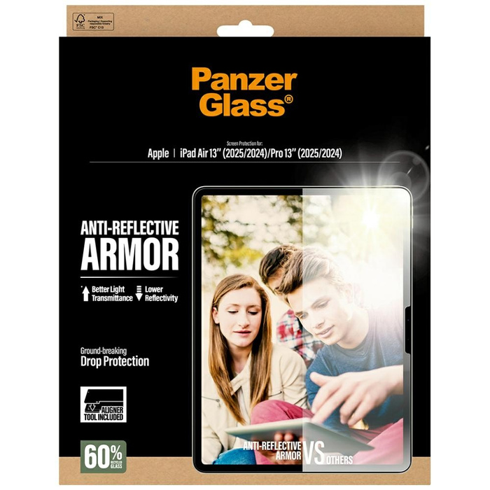 Szkło hartowane PanzerGlass Ultra-Wide   Fit Reflective Armor do iPad Air 13" (2025/2024) / Pro 13" (2025/2024)