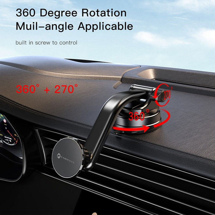 Uchwyt na telefon do samochodu magnetyczny Forcell F-Grip MagLuxe do szyby / deski / kratki czarny