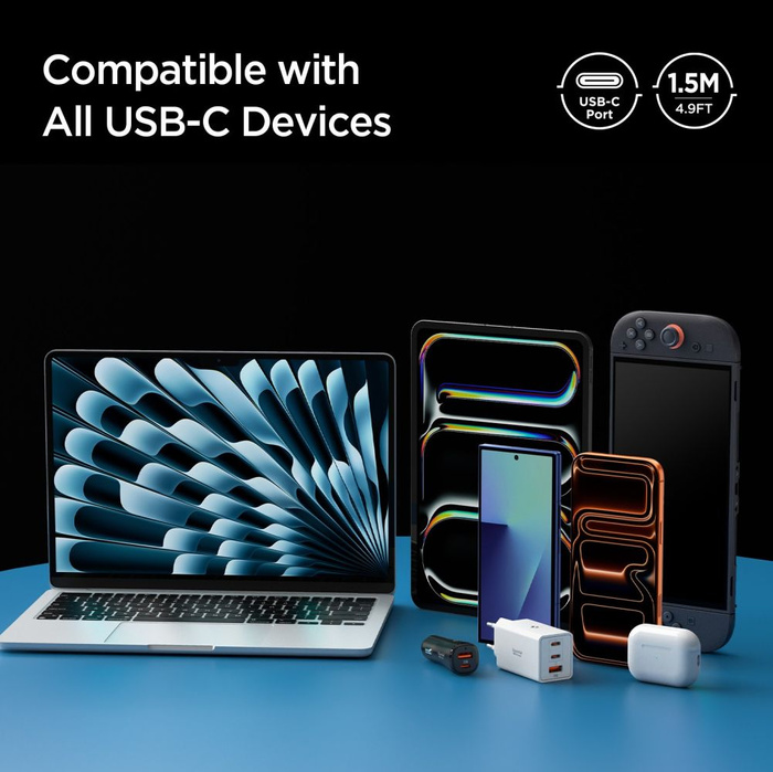 KABEL USB-C SPIGEN EB24015CC ESSENTIAL 240W 150CM CZARNY