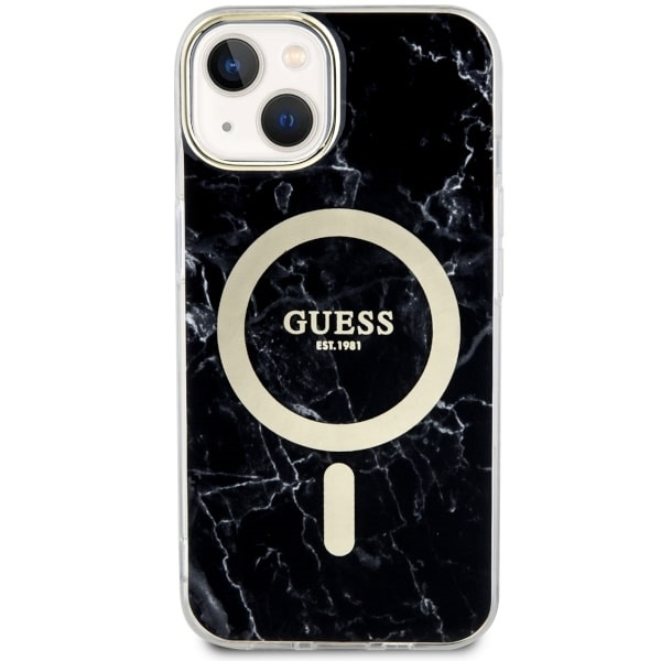 Etui Guess GUHMP14SPCUMAK iPhone 14 6.1" czarny/black hardcase Marble MagSafe Case