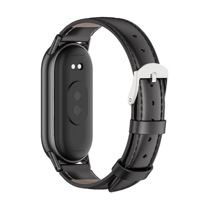 Pasek TECH-PROTECT LEATHERFIT XIAOMI SMART BAND 8 / 8 NFC BLACK
