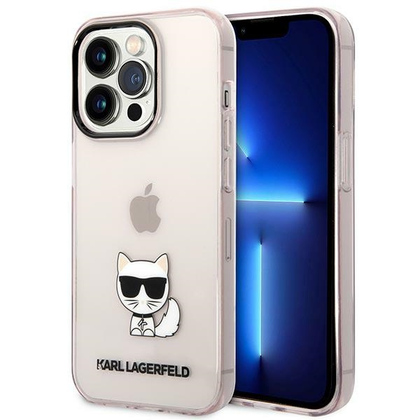 Etui KARL LAGERFELD Apple iPhone 14 Pro Max Transparent Choupette Body Różowy Hardcase
