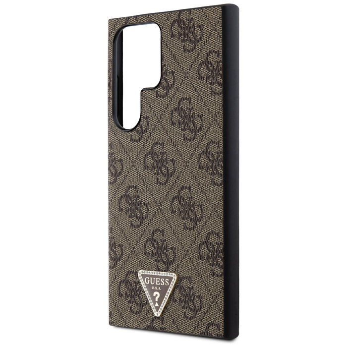 Etui Guess GUHCS24LPGS4TDW Samsung Galaxy S24 Ultra S928 brązowy/brown hardcase Grip Stand 4G Triangle Strass Case