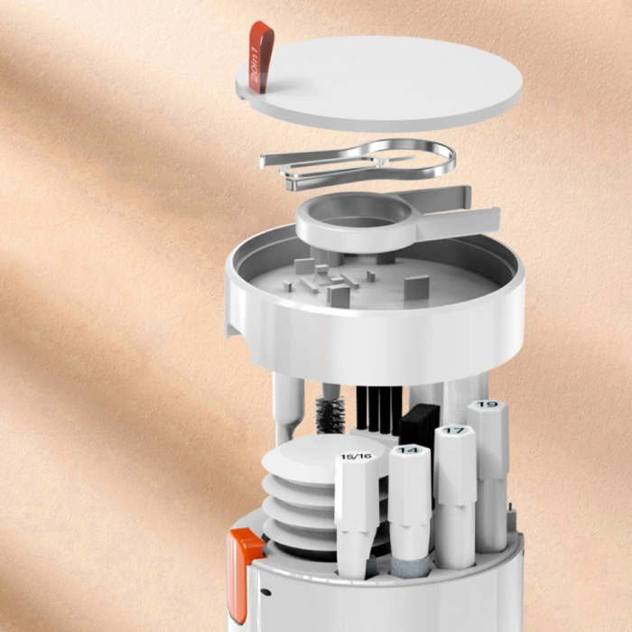 Wielofunkcyjny zestaw czyszczący 20w1 do słuchawek, klawiatury i wyświetlaczy - biały