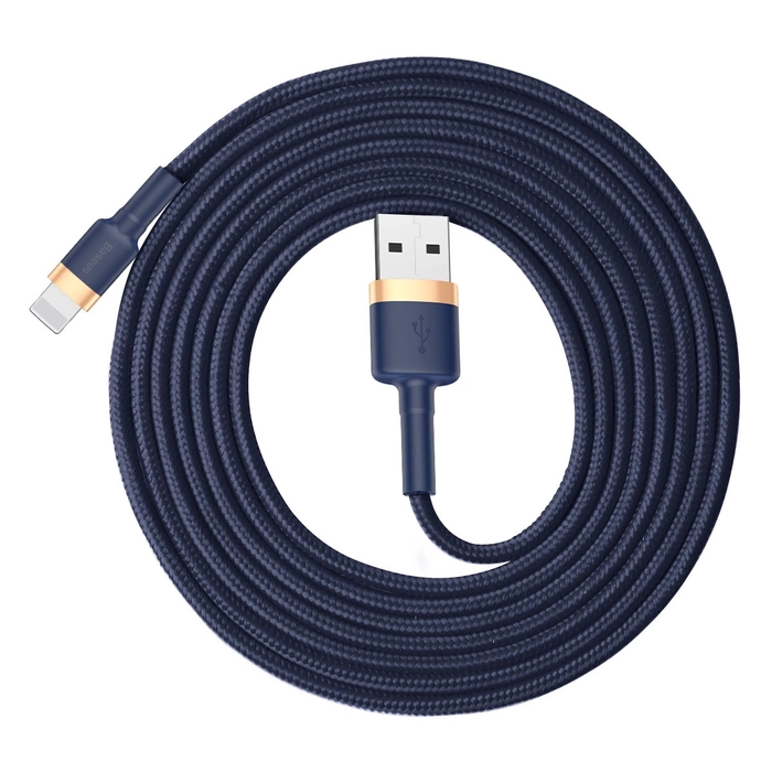 Kabel USB Lightning BASEUS Cafule 2.4A 1m złoto-granatowy