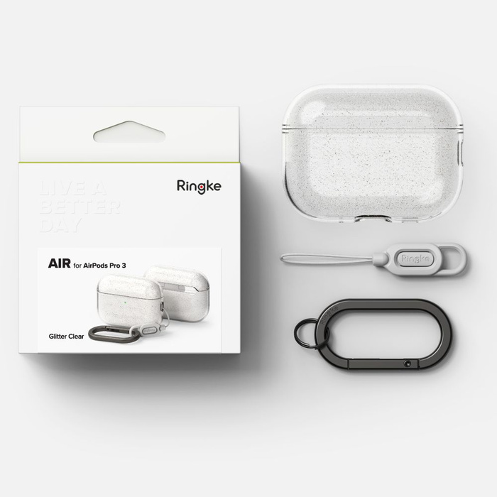 RINGKE AIR APPLE AIRPODS PRO 3 GLITTER CLEAR