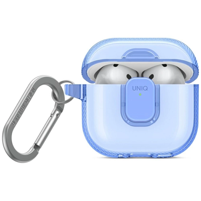 Etui UNIQ AirPods 4 Glase Pro Lock Case Niebieski