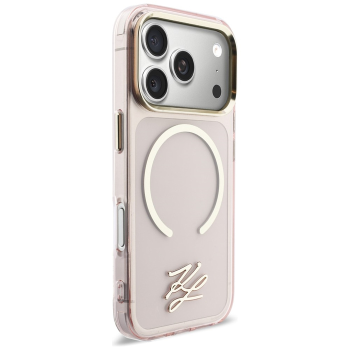 Etui Karl Lagerfeld IML KL Script Logo   MagSafe do iPhone 17 Pro różowy