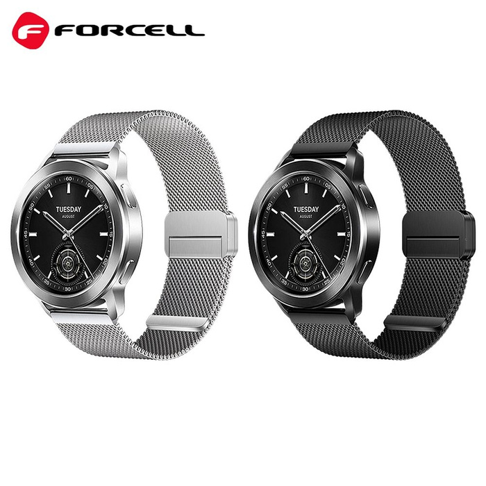 Pasek do Samsung Galaxy Watch Forcell F-Design FS11 magnetyczny stal 22 mm srebrny