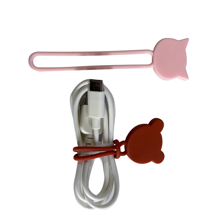 Silikonowy zwijacz kabla - czarny