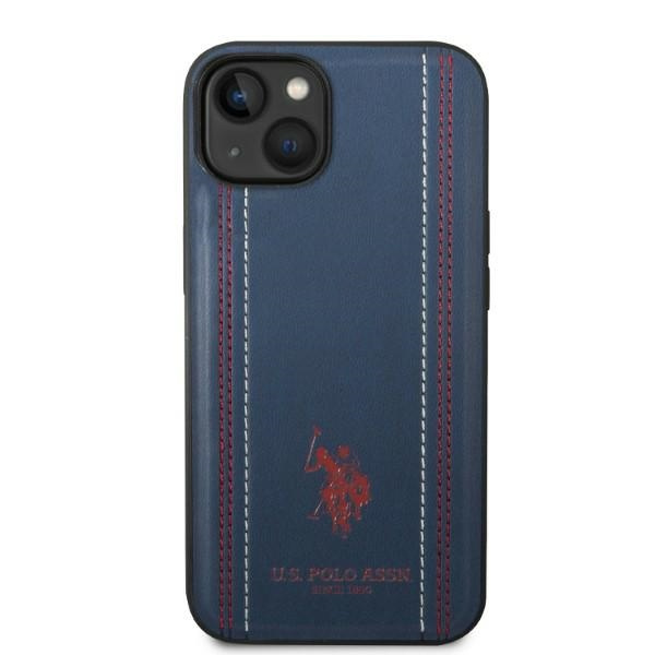 Etui US Polo USHCP14MPFAV iPhone 14 Plus 6,7" granatowy/navy blue Leather Stitch
