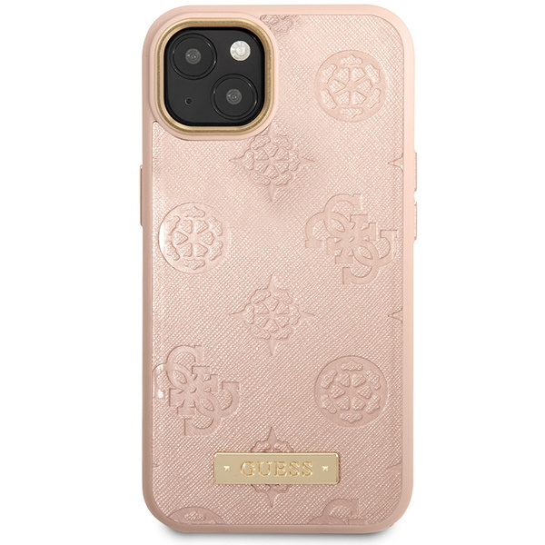 Etui Guess GUHMP14SSAPSTP iPhone 14 6,1" różowy/pink hardcase Peony Logo Plate MagSafe Case