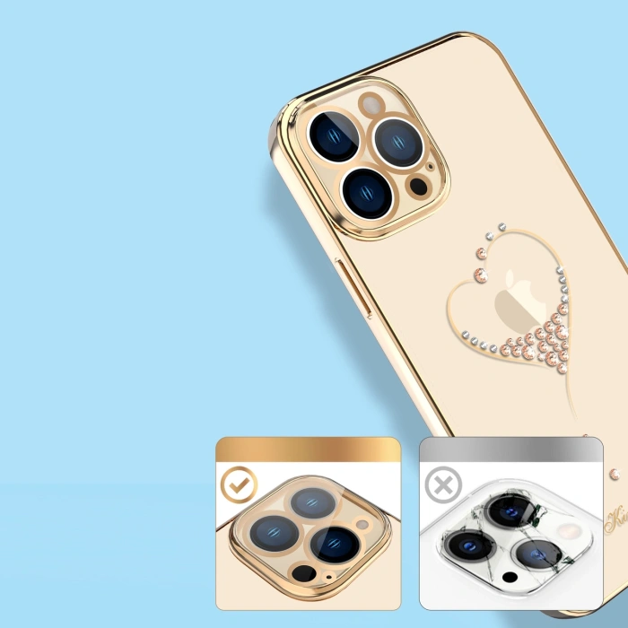 Kingxbar Wish Series etui ozdobione oryginalnymi Kryształami Swarovskiego iPhone 13 niebieski