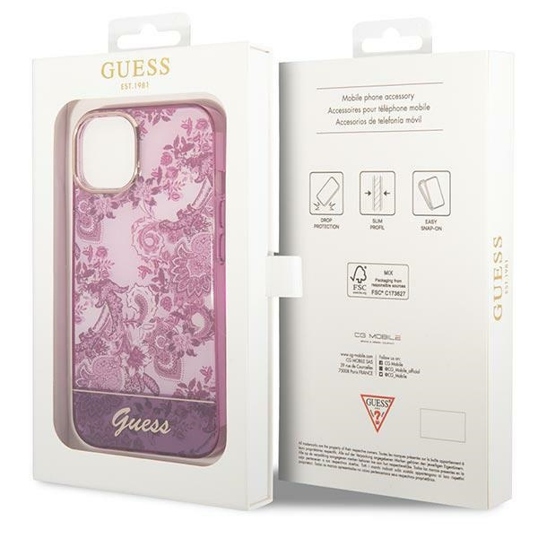 Etui GUESS Apple iPhone 14 Plus Porcelain Collection Różowy Fuksja Hardcase