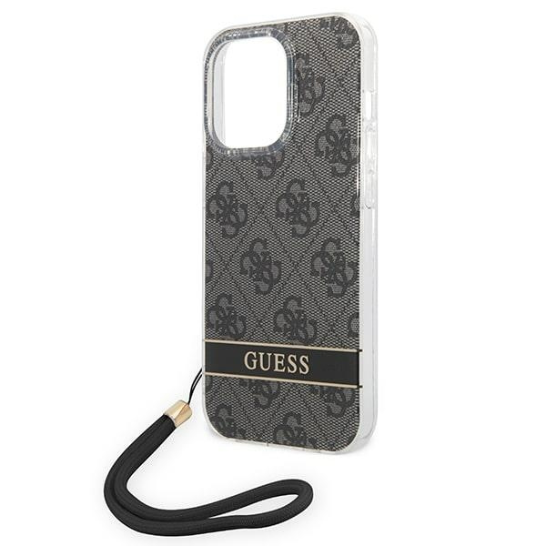 Etui GUESS Apple iPhone 14 Pro 4G Print Strap Czarny Hardcase
