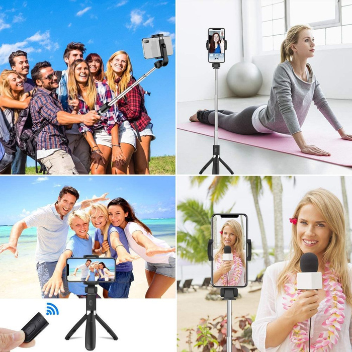 KIJEK SELFIE TECH-PROTECT L02S WIRELESS SELFIE STICK TRIPOD BLACK