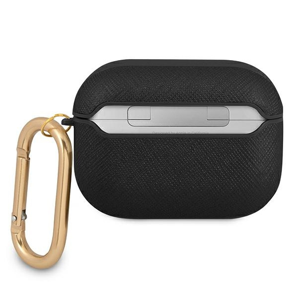 Etui GUESS Apple AirPods Pro Saffiano Script Metal Collection Czarny Case