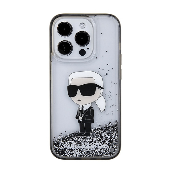 Etui Karl Lagerfeld KLHCP15XLKKNSK iPhone 15 Pro Max 6.7" transparent hardcase Liquid Glitter Ikonik Case