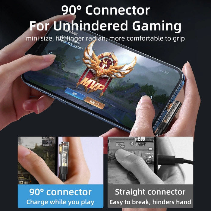 Kabel kątowy Joyroom S-UL012A6 USB-A - Ligtning 2.4A 1,2m - niebieski