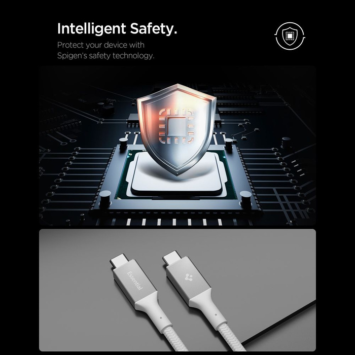 KABEL USB-C SPIGEN EB10015CC ESSENTIAL 100W 150CM BIAŁY