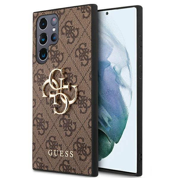 Etui GUESS Samsung Galaxy S22 Ultra 4G Big Metal Logo Brązowy Hardcase