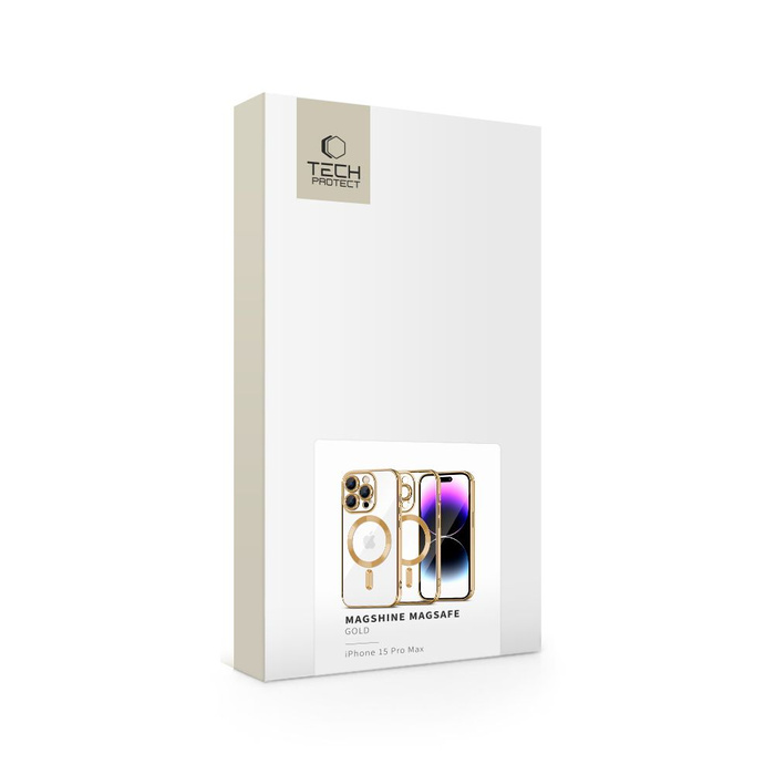 Etui Tech-protect Magshine Magsafe iPhone 15 Pro Max Gold Case