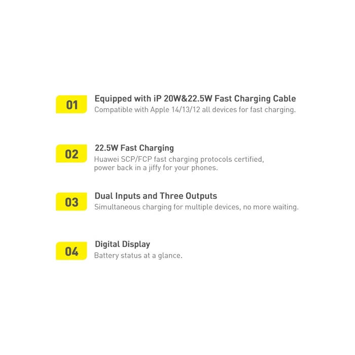 [PO ZWROCIE] Powerbank 10000mAh 20W Baseus Qpow Pro Overseas Edition + kabel USB C 3A - czarny