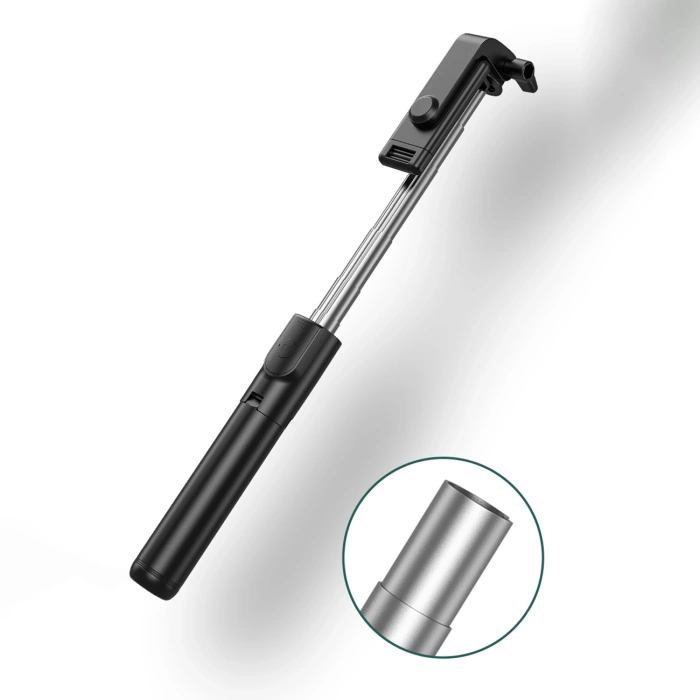 Selfie stick WHS1Y teleskopowy tripod 1m z uchwytem na telefon - czarny