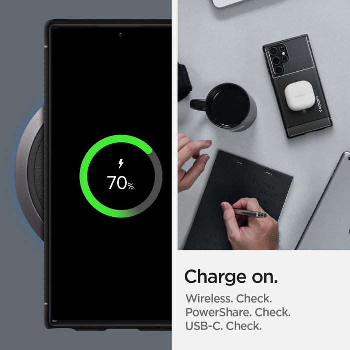 ETUI SPIGEN S22 ULTRA Rugged Armor Matte Black Case