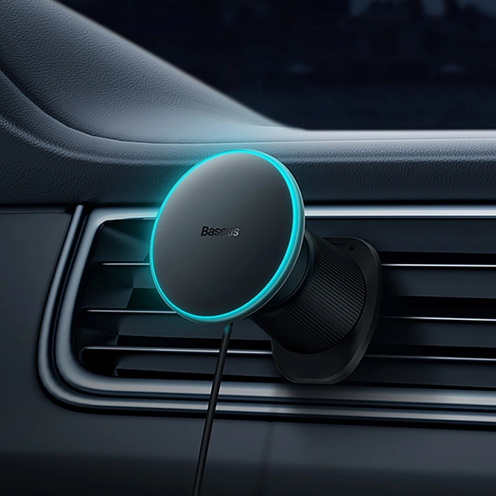 Magnetyczny uchwyt samochodowy z indukcyjnym ładowaniem na telefon, Baseus  CW01 na telefon (czarny)