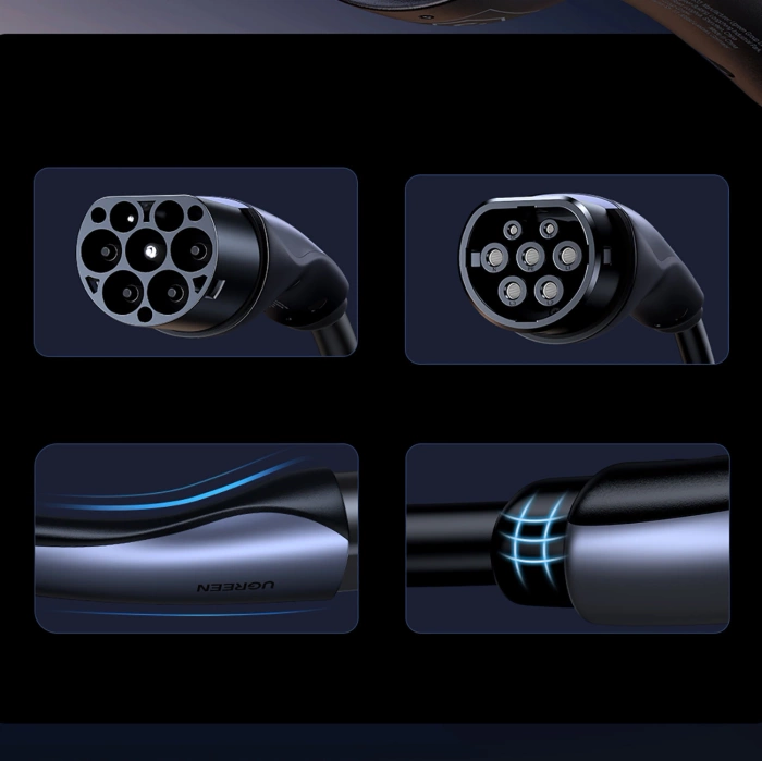 Kabel do ładowania samochodu elektrycznego Ugreen EV708 32A 22kW 5m IP55 - czarny