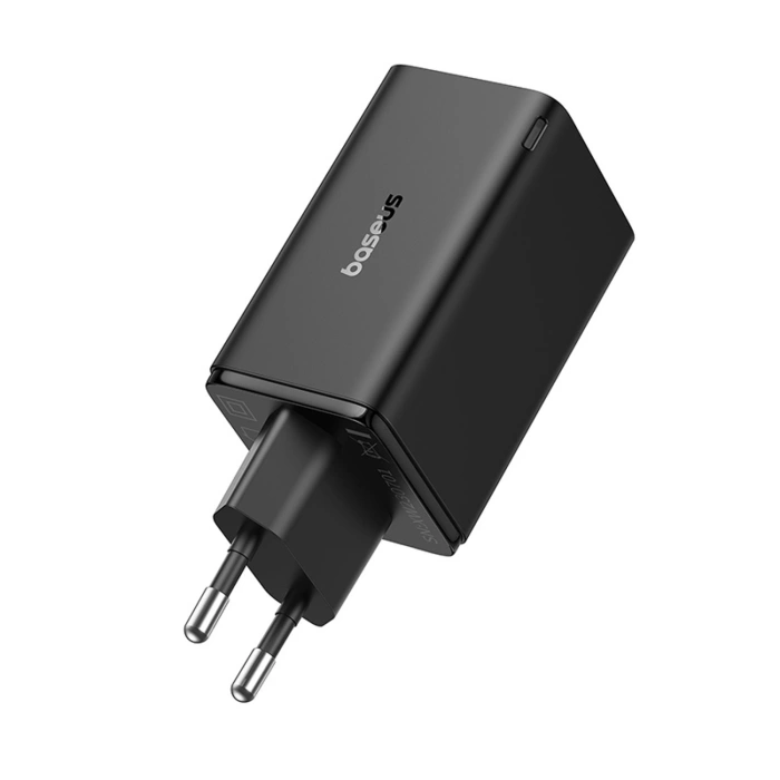 Ładowarka Baseus GaN6 Pro 65W 2 x USB-C 2 x USB-A z czarnym kablem USB-C 100W 1m - czarna