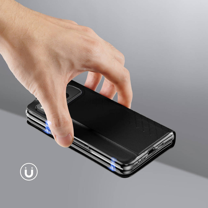 Etui Skórzane etui z klapką i portfelem do Google Pixel Fold Dux Ducis Bril - czarne