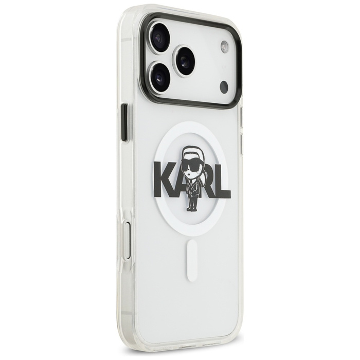 Etui Karl Lagerfeld IML Karl Sketch Logo MagSafe do iPhone 17 Pro Max przezroczysty