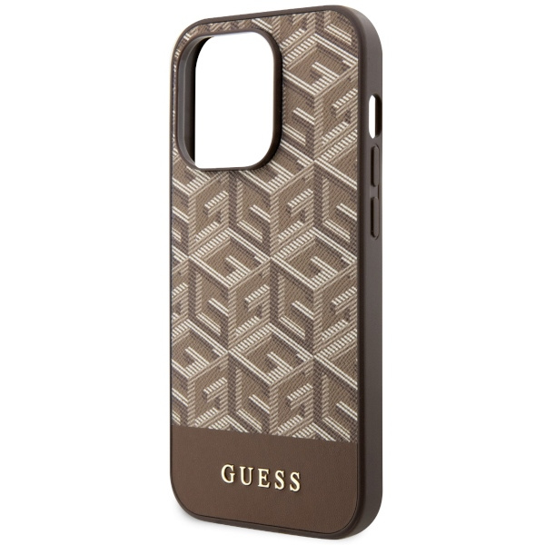 Etui Guess GUHMP14XHGCFSEW iPhone 14 Pro Max 6.7" brązowy/brown hard case GCube Stripes MagSafe Case