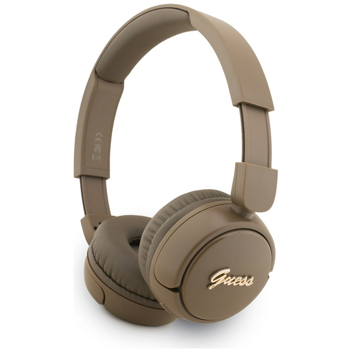 Słuchawki nauszne Guess Bluetooth 5.3    Metal Logo Script brązowy