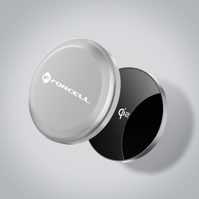 Ładowarka indukcyjna Forcell F-Energy Smart Charge USB C Qi2 15W zgodna z MagSafe z odpinanym kablem 1,5 m srebrna