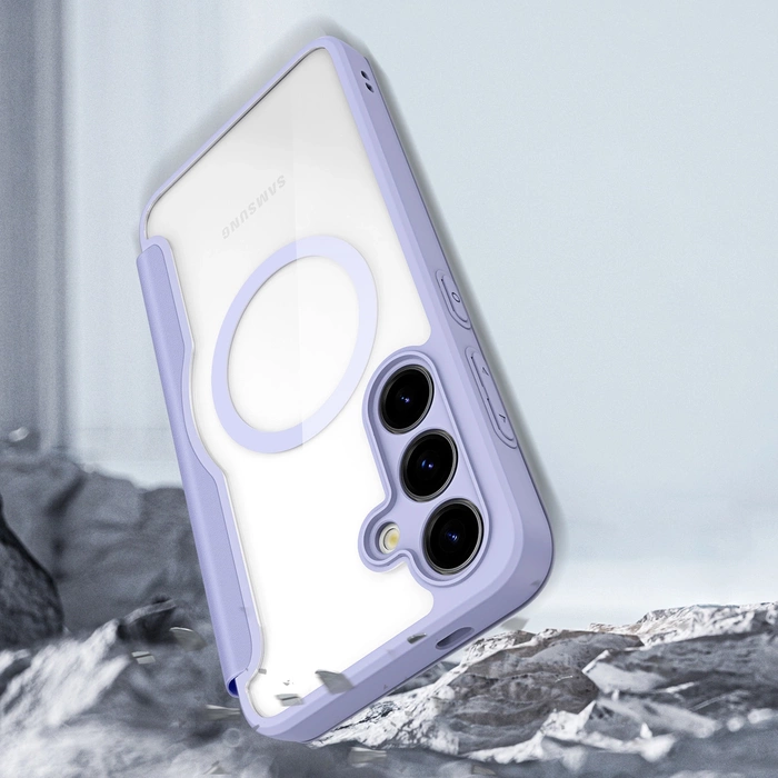 Etui Dux Ducis Skin X Pro do Samsung Galaxy S24+ z magnetycznym ringiem i klapką - fioletowe