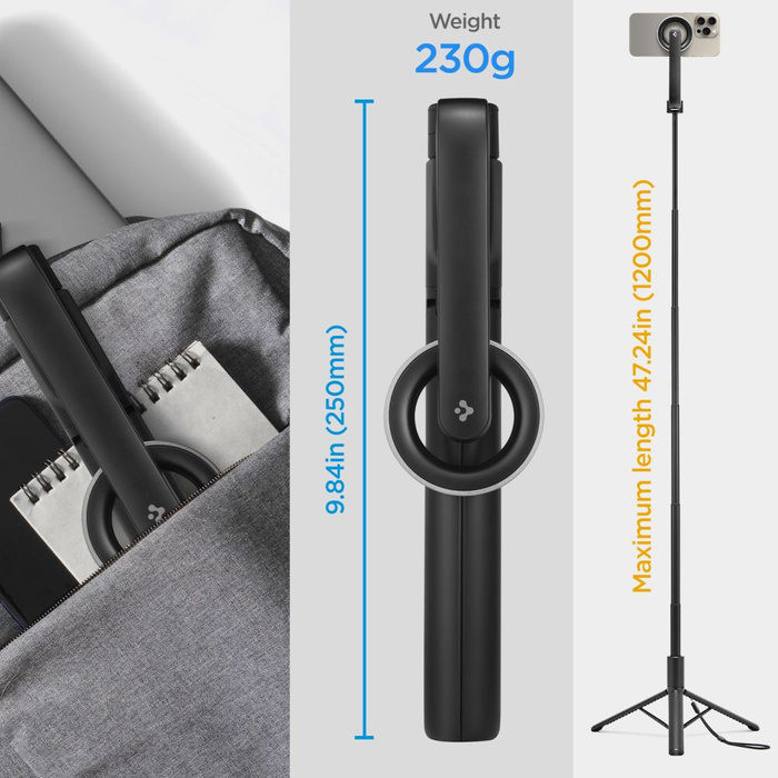 SELFIE STICK SPIGEN S580W MAGSAFE BLUETOOTH STATYW CZARNY