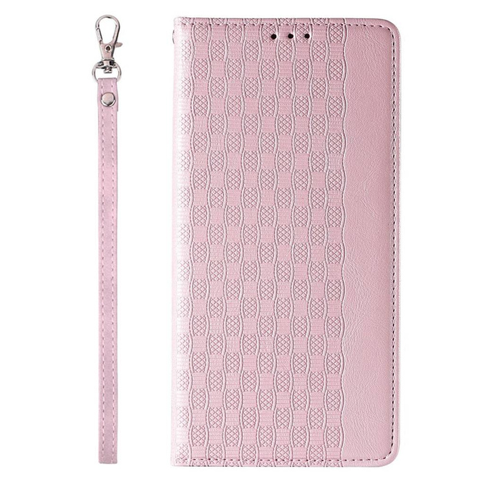 Magnet Strap Case etui do iPhone 12 Pro pokrowiec portfel + mini smycz zawieszka różowy