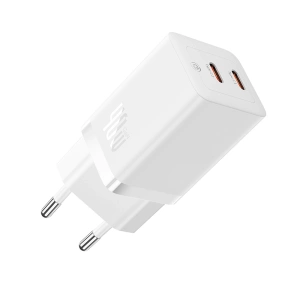 Ładowarka sieciowa Baseus GaN5 Pro 40W 2xUSB-C - biała