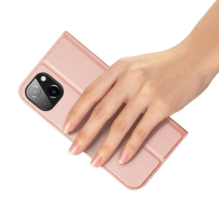 Etui do iPhone 15 Plus pokrowiec z klapką i portfelem Dux Ducis Skin Pro - różowe Case