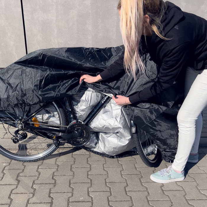 Wodoodporny pokrowiec na grilla, pokrowiec na rower, motor, meble ogrodowe plandeka osłona XL czarny