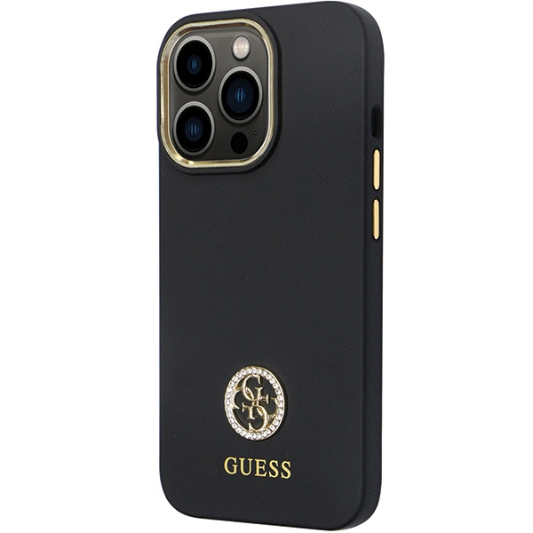 Etui Guess GUHCP13LM4DGPK iPhone 13 Pro / 13 6.1" czarny/black hardcase Silicone Logo Strass 4G Case