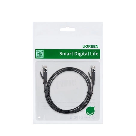 Kabel Ugreen NW102 50180 płaski sieciowy LAN Ethernet Cat. 6 15m - czarny